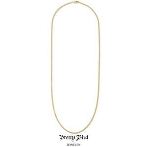 18K Yellow Gold Plated Skinny Curb Chain - 18"